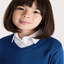 F&F School 2-Pack Pure Cotton V-Neck Jumpers in Blue