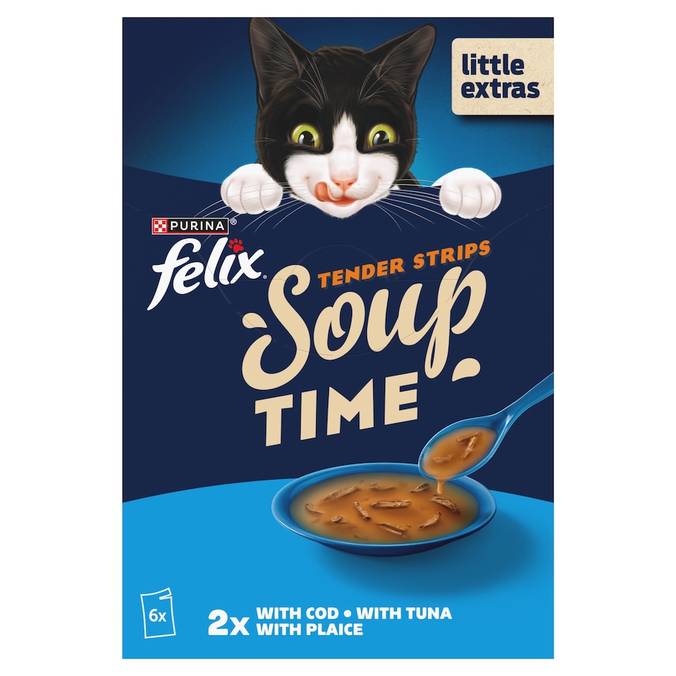 image 1 of FELIX Soup Tender Strips Fish Selection Wet Cat Food 6x48g