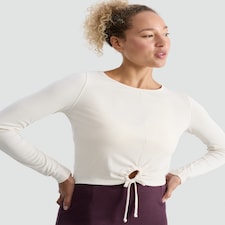 F&F Active Modal Rich Long Sleeved Drawstring Top in Cream