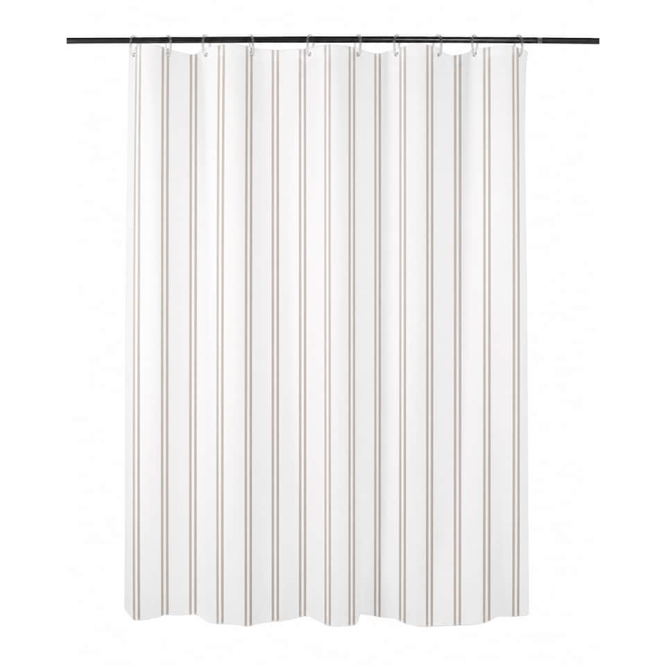 F&F Home Neutral Stripe Shower Curtain