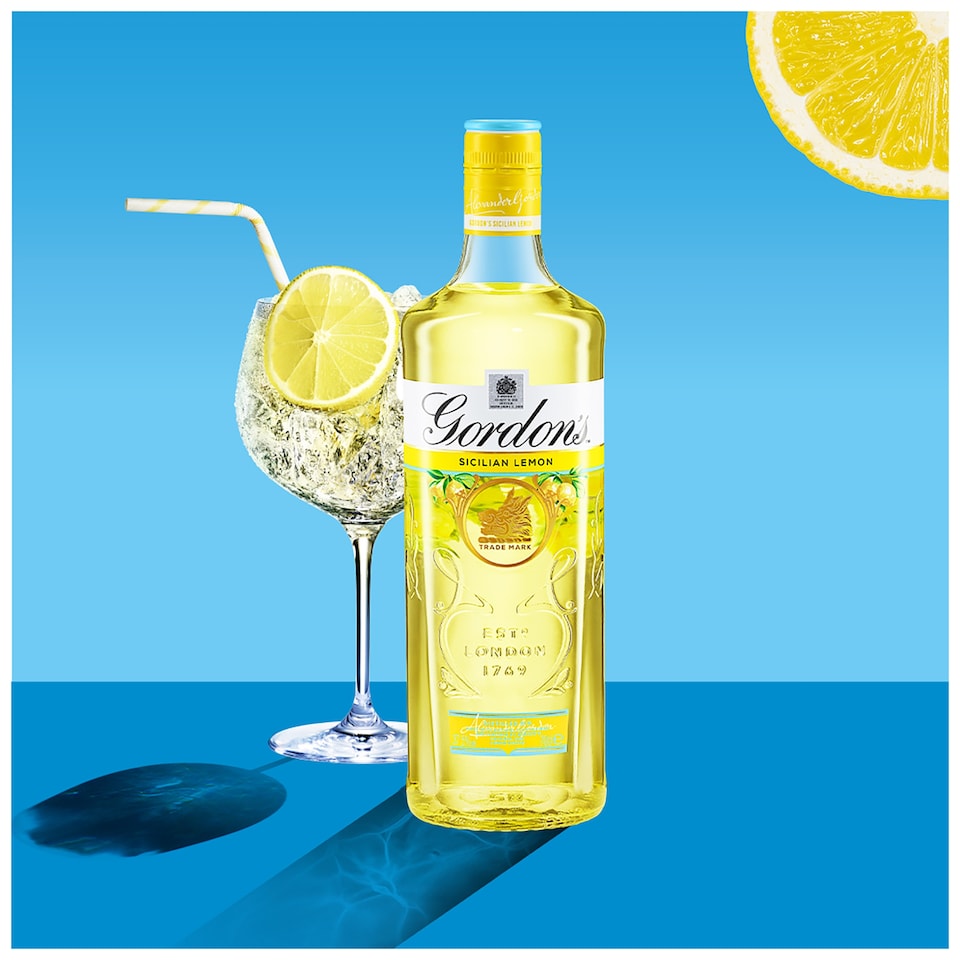 image 1 of Gordon's Sicilian Lemon Distilled Gin Bottle 37.5% Vol 70Cl