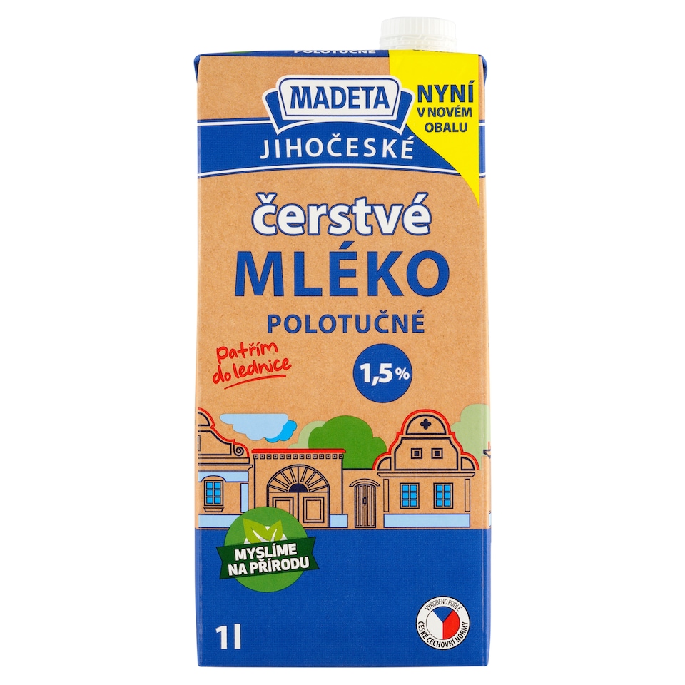 image 1 of Madeta South Bohemian Fresh Milk Semi-Skimmed 1.5% 1L
