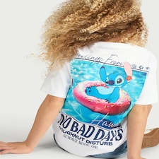 Disney Lilo & Stitch Pure Cotton Printed T-Shirt in White