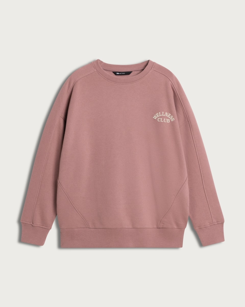 F&F Active AFTERCLASS Cotton Rich Slogan Sweatshirt in Pink