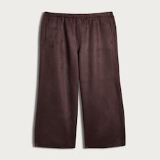 F&F Faux Suede Wide Leg Trousers in Brown