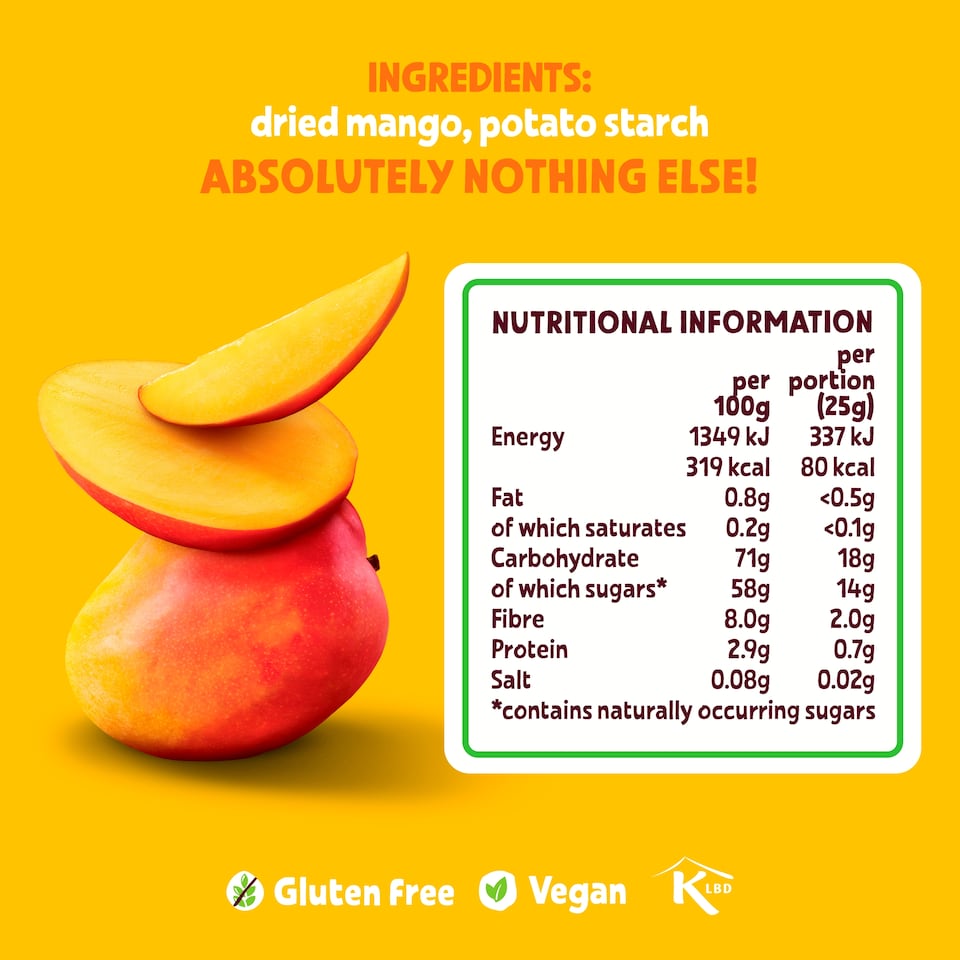 image 1 of BEAR Fruit Dried Mango 4x25g
