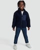 image 1 of F&F Boys Fleece Pocket Front Zip Up Jacket in Navy
