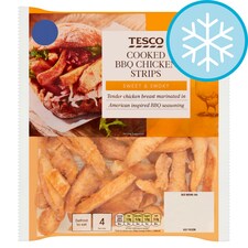 Tesco Cooked Bbq Chicken Strips 300G