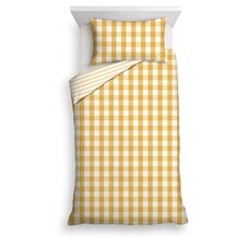 Tesco Ochre Oversized Check Duvet Set Single