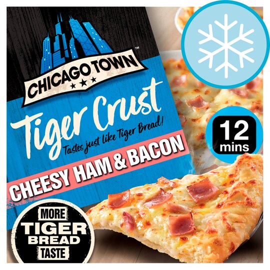 Chicago Town Tiger Crust Cheesy Ham & Bacon Pizza 315G Tesco Groceries