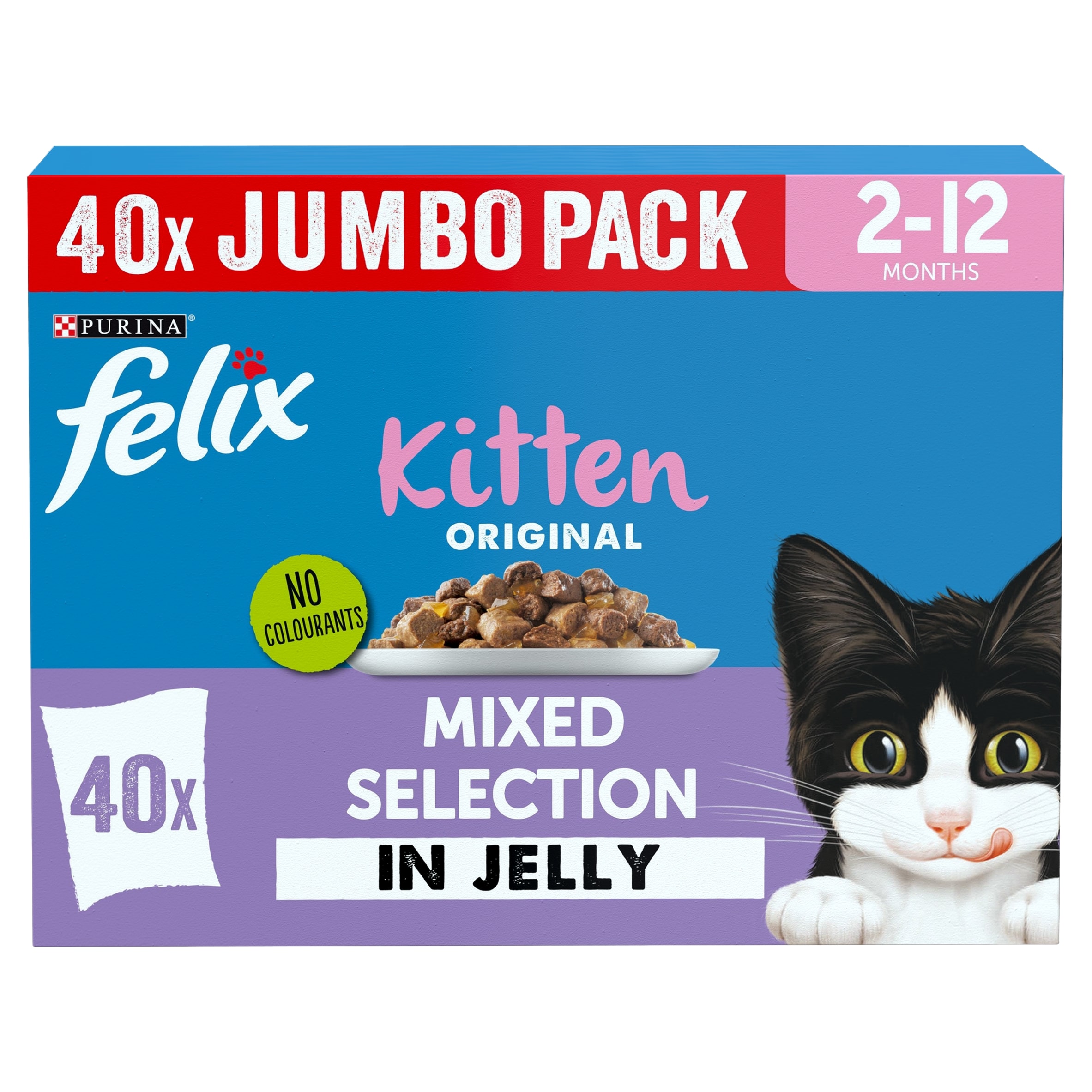 FELIX Original Kitten Mixed Selection in Jelly Wet Cat Food 40x85g