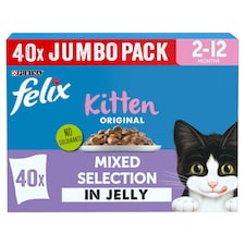 FELIX Original Kitten Mixed Selection in Jelly Wet Cat Food 40x85g