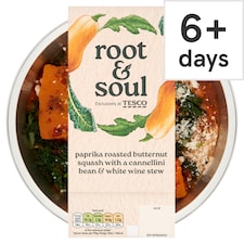 Root & Soul Paprika roasted butternut squash with a cannellini bean & white wine stew 380g