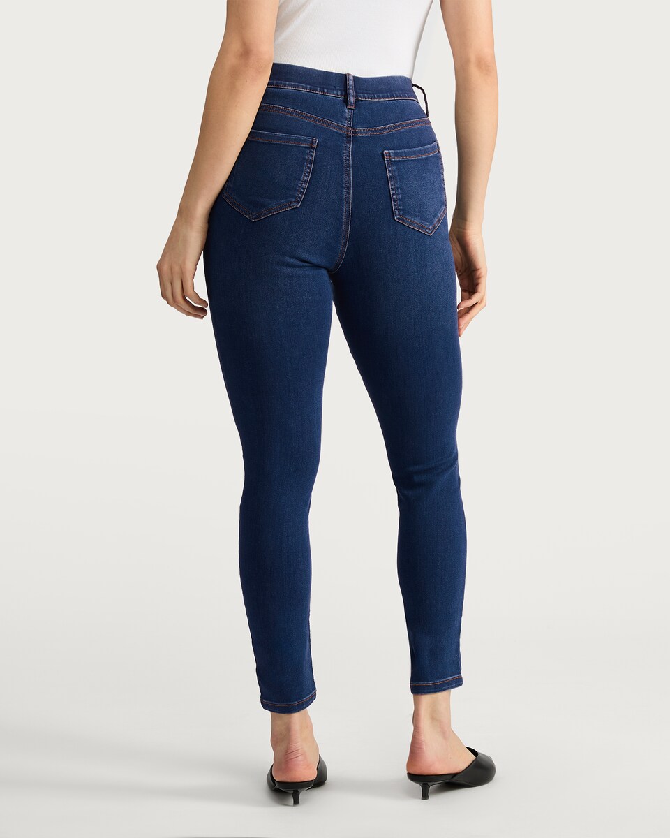 image 1 of F&F Skinny Fit High Waisted Jeggings in Navy