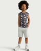 image 2 of F&F Boys Pure Cotton Printed Oversized Fit Vest in Grey
