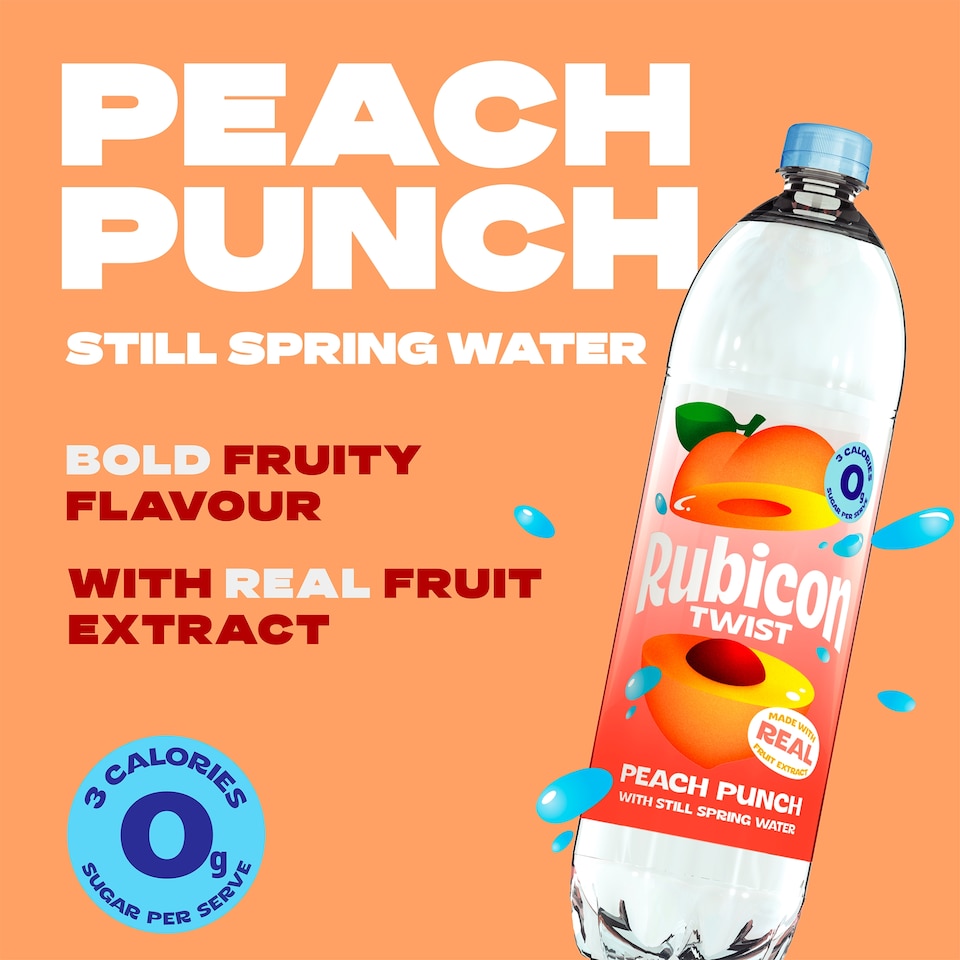 image 1 of Rubicon Twist Peach Punch Still Flavoured Spring Water 1.5L