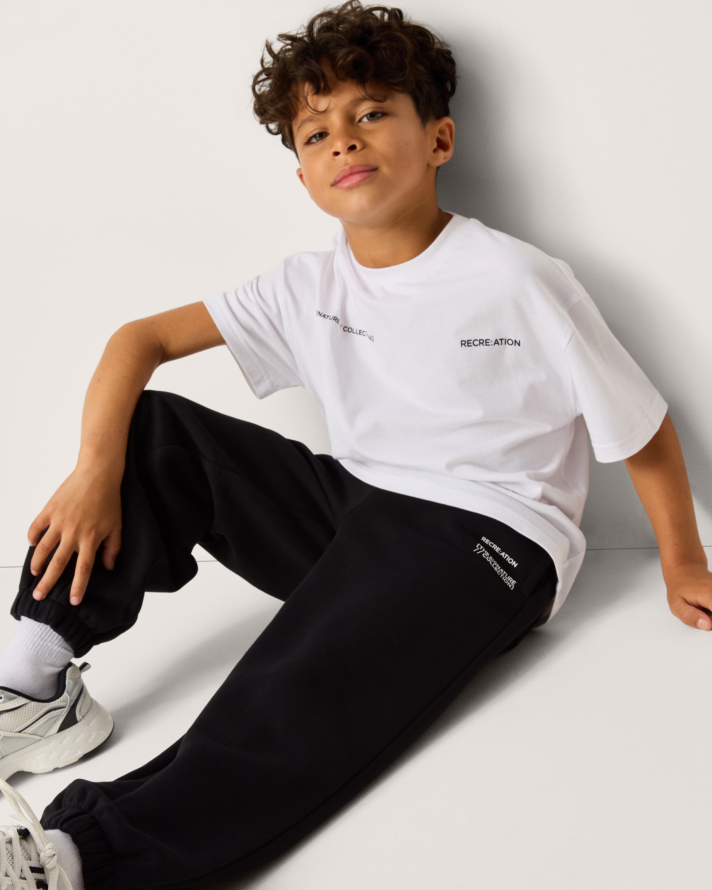 F&F Boys Pure Cotton Slogan Oversized Fit T-Shirt in White