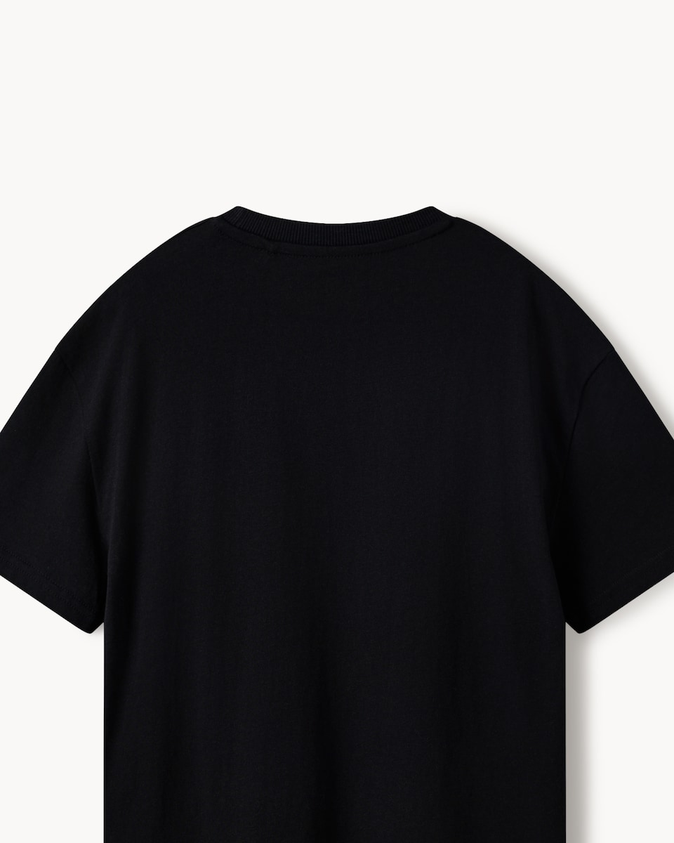 image 1 of F&F Boys Pure Cotton Slogan T-Shirt in Black