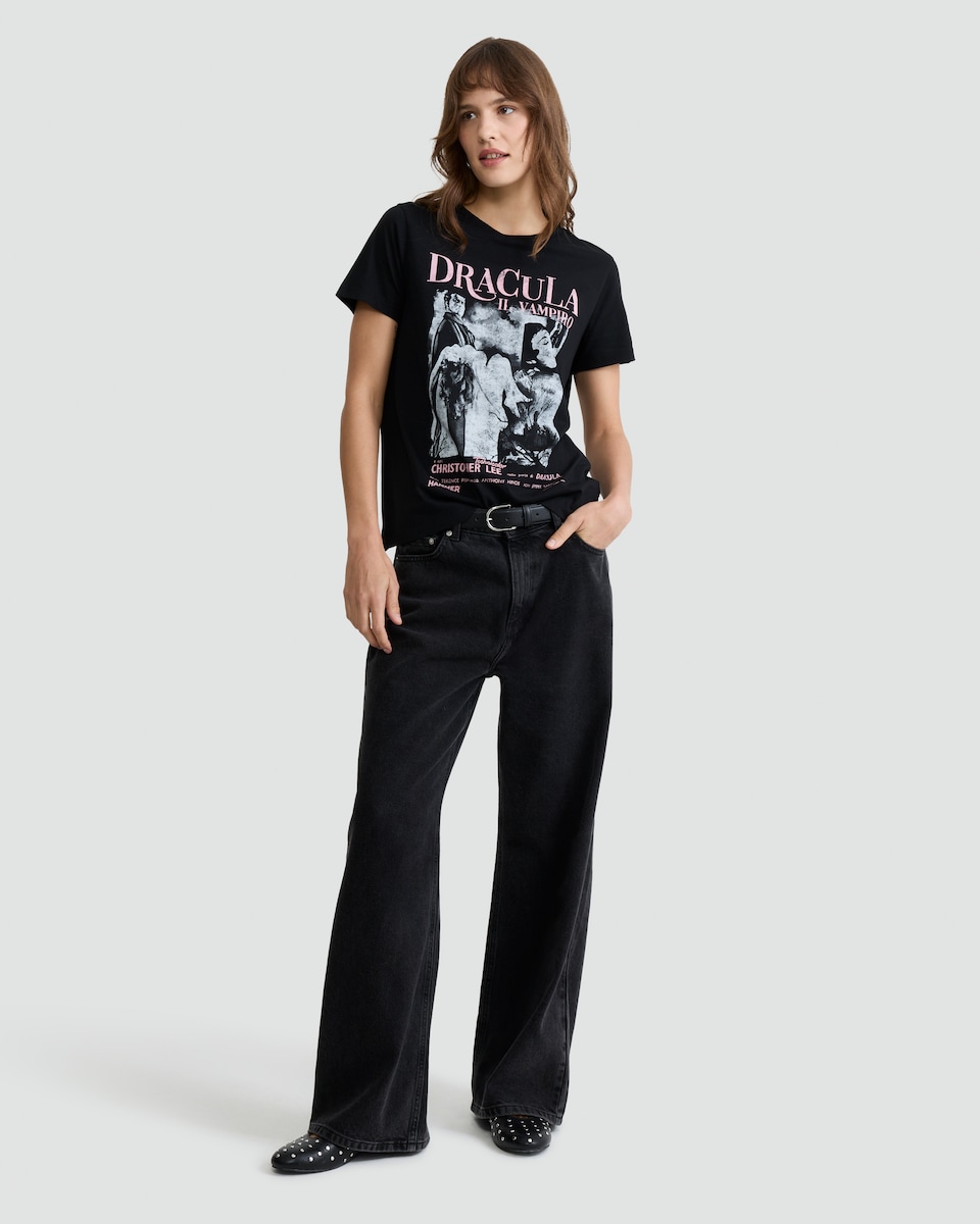 image 1 of Dracula Pure Cotton T-Shirt in Black