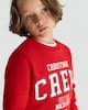 image 2 of F&F Boys Cotton Rich Christmas Crew Sweatshirt in Red