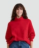 image 2 of F&F Cable Knit Roll Neck Batwing Jumper with Wool in Red