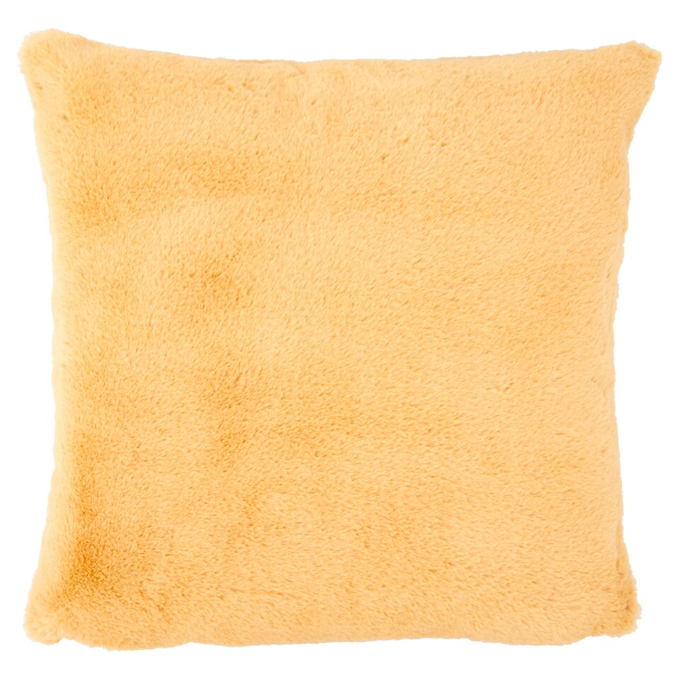 Fox And Ivy Faux Rabbit Fur Cushion Ochre Tesco Groceries