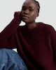image 2 of The F&F Edit Ribbed Crew Neck Jumper with Wool in Burgundy
