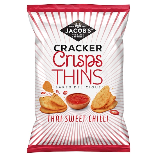 Jacobs Cracker Crisp Thins Thai Sweet Chilli 130G Tesco Groceries