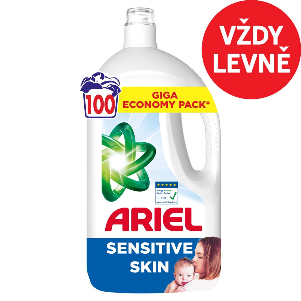 Ariel Sensitive Skin Washing Liquid, 4.5l, 100 Washes
