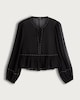 image 4 of F&F Chiffon Studded Peplum Blouse in Black
