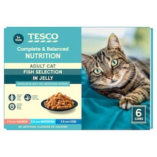 Tesco Adult Cat Fish Selection In Jelly 6X400g