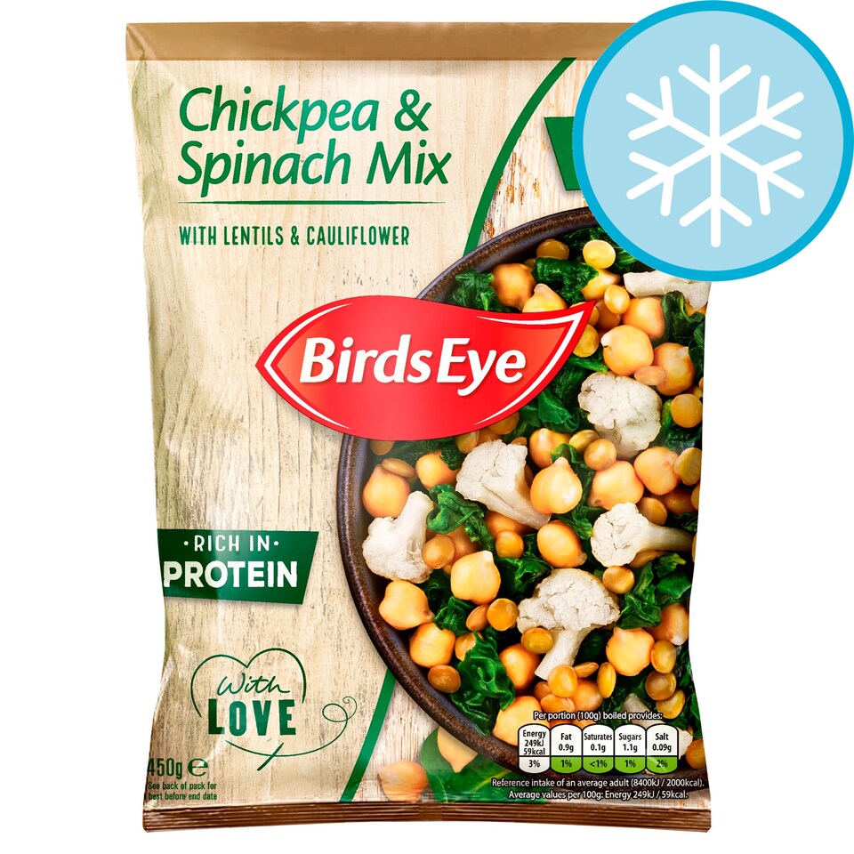 Birds Eye Chickpea Spinach Vegetable Mix 450G