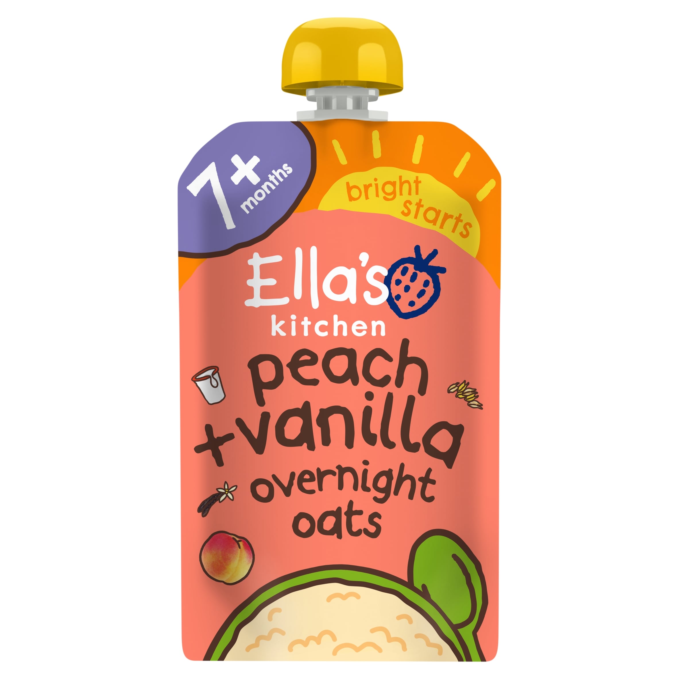 Ella's Kitchen Organic Peach + Vanilla Overnight Oats With Yogurt 7 months + 100g