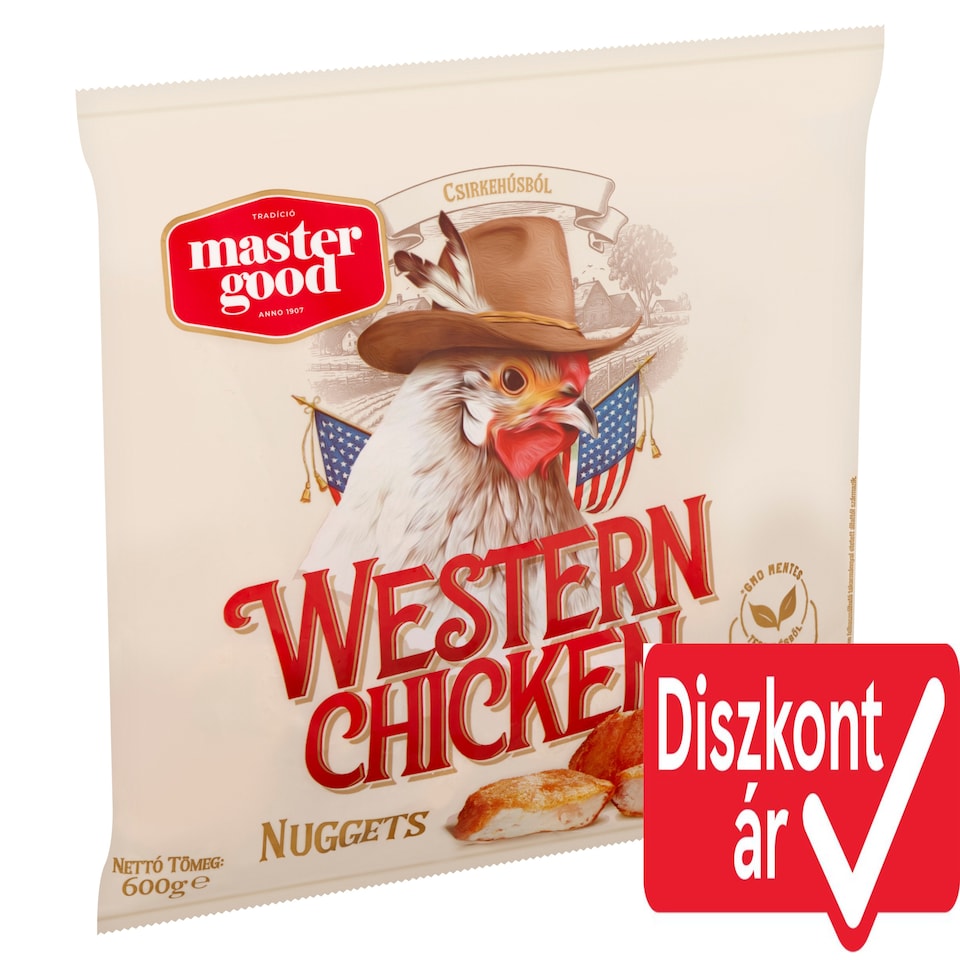 Master Good Western Chicken Nuggets gyorsfagyasztott elősütött csirkéből formázott termék 600 g
