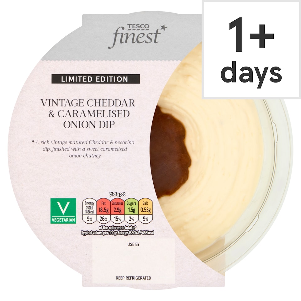 Tesco Finest Vintage Cheddar & Caramelised Onion Dip 160g