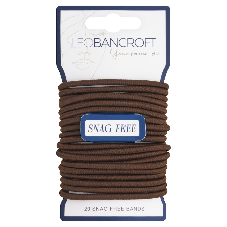 Leo Bancroft Snagfree Wide Hairbands Brown 20 Pack