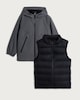 image 2 of F&F Boys 2-Piece Hooded Jacket and Padded Gilet Set in Grey