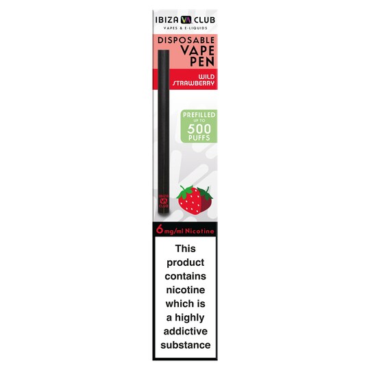 Club Disposable Vape Pen Strawberry 6Mg Nicotine 1.5Ml Tesco