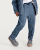 image 2 of F&F Boys Cotton Rich Herringbone Drawstring Joggers in Navy