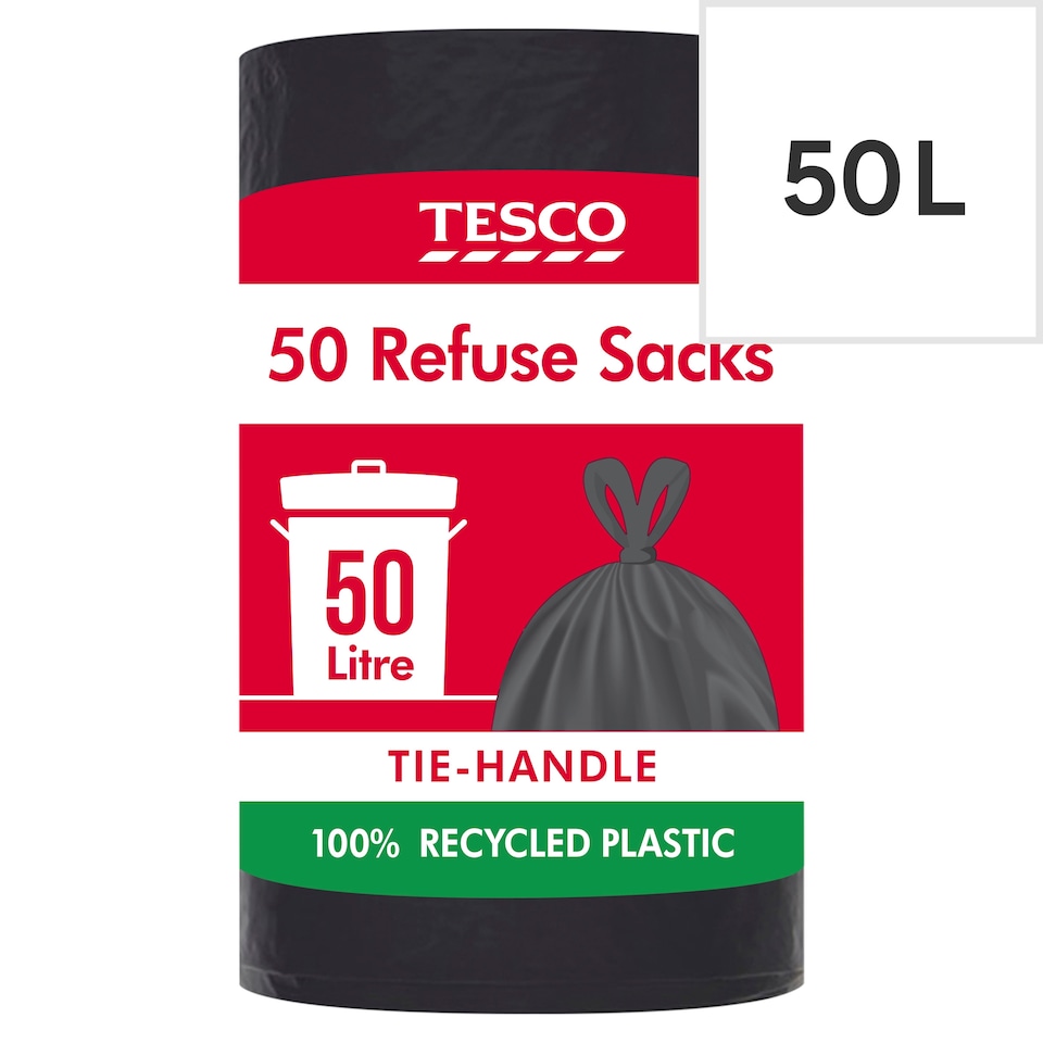 image 1 of Tesco 50 Refuse Sacks 50L
