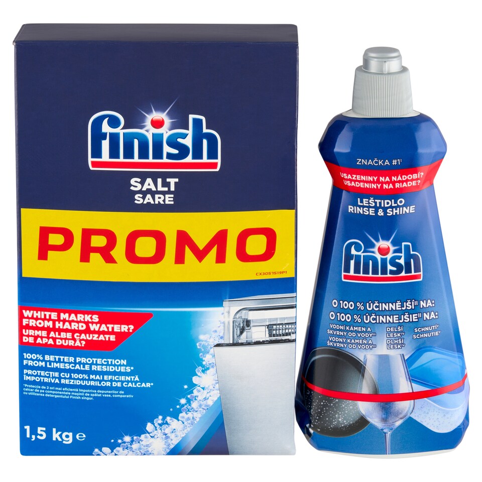 image 1 of Finish Rinse & Shine Polish 400 ml + Dishwasher Salt 1.5 kg