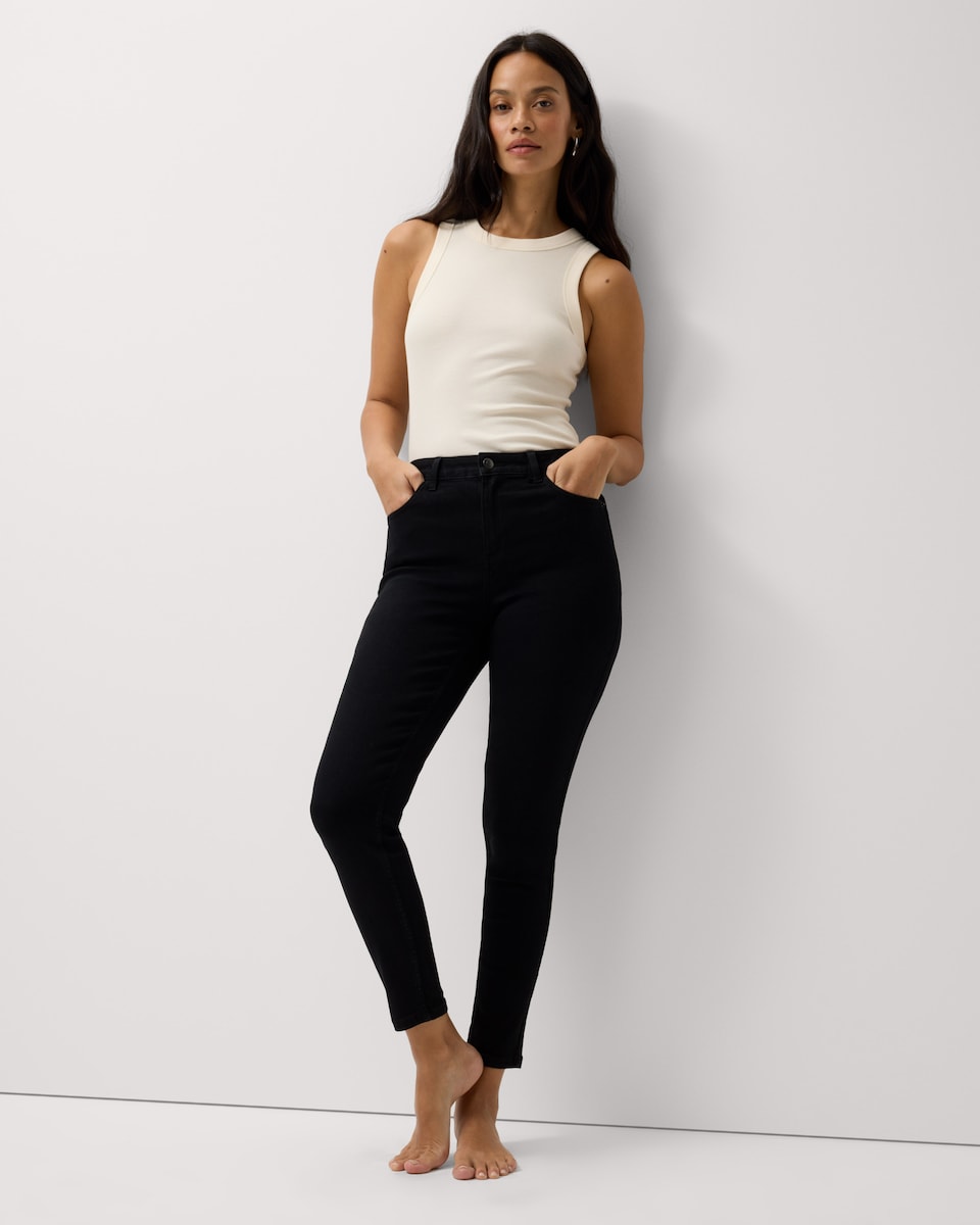 image 1 of F&F Low Rise Skinny Fit Jeans in Black