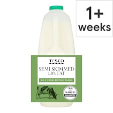 Tesco British Semi Skimmed Milk 3.408L, 6 Pints