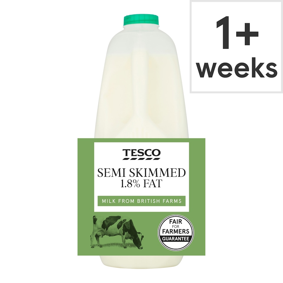 Tesco British Semi Skimmed Milk 3.408L, 6 Pints