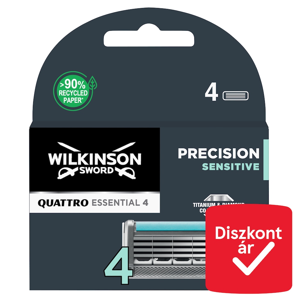 Wilkinson Sword Quattro Essential 4 Precision Sensitive 4 pengés borotvabetét 4 db
