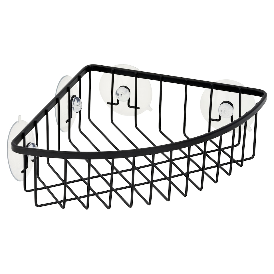 F&F Home Black Wire Corner Suction Caddy