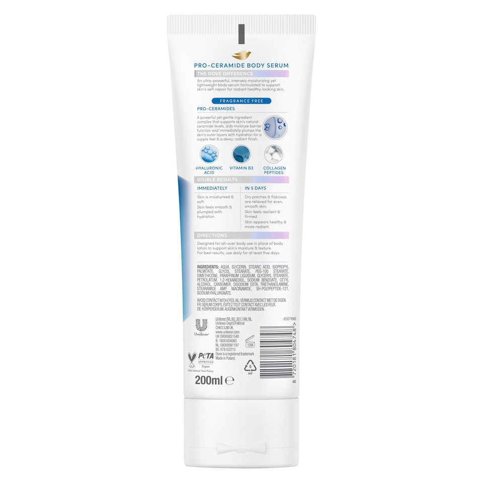 image 1 of Dove Pro Ceramide+ Hydration Body Serum 200ml