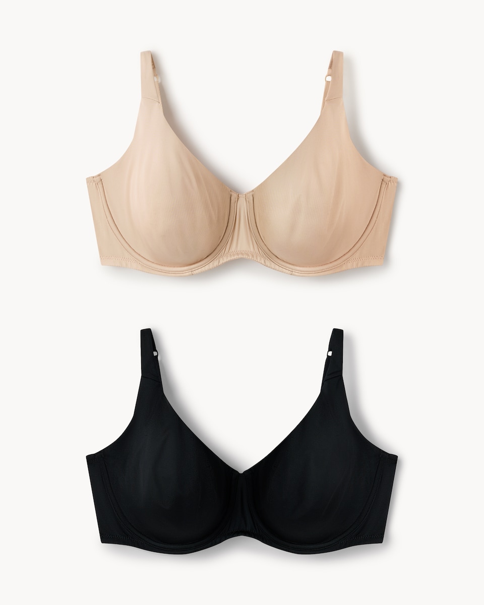 F&F 2-Pack Fuller Bust Wired Full Cup Bras in Multi
