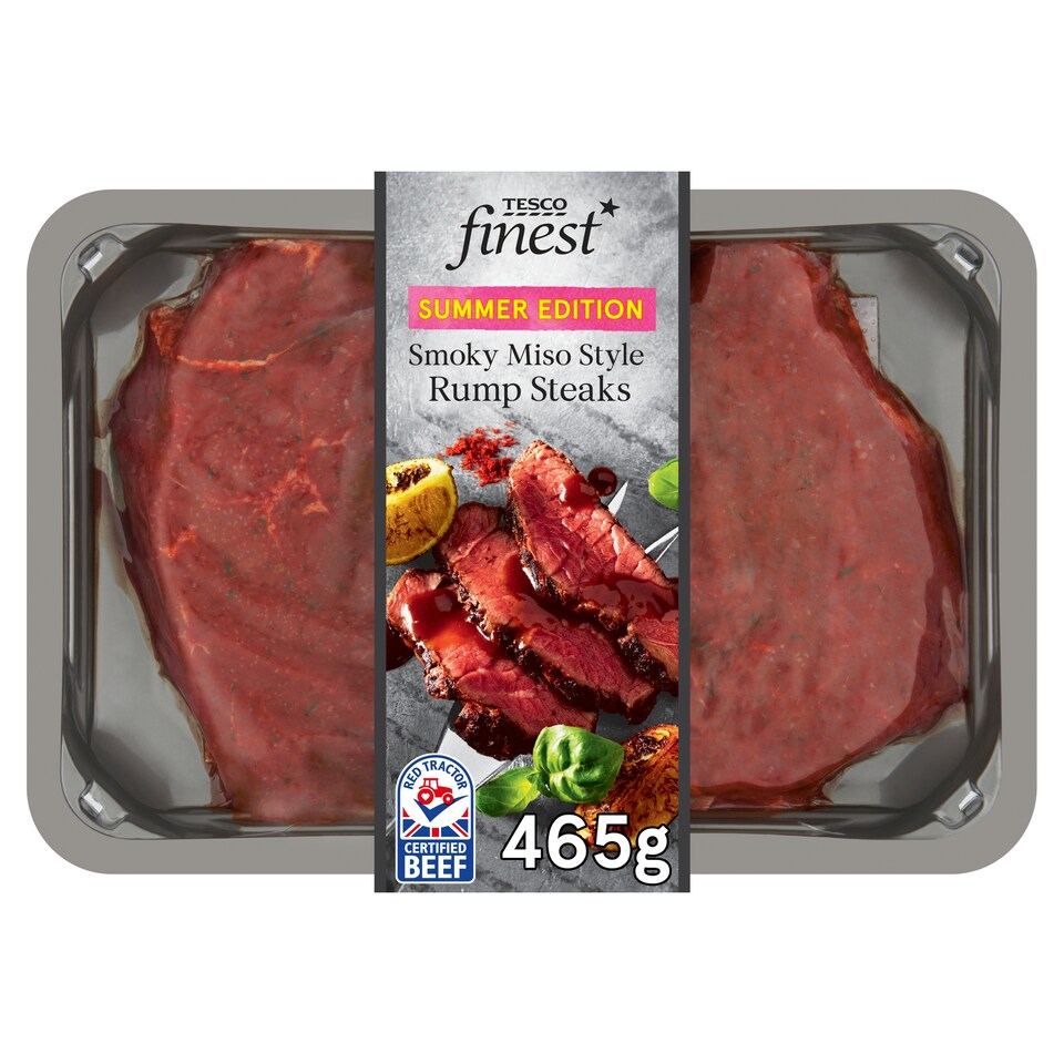 Tesco Finest Smoky Miso Style Rump Steaks 465G