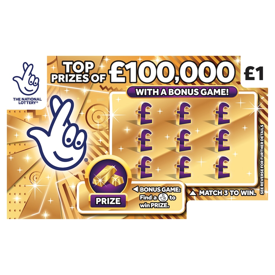 £100,000 GOLD SCRATCHCARD
